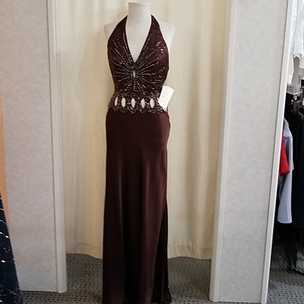 NWT Long Brown formal Prom Size 8
